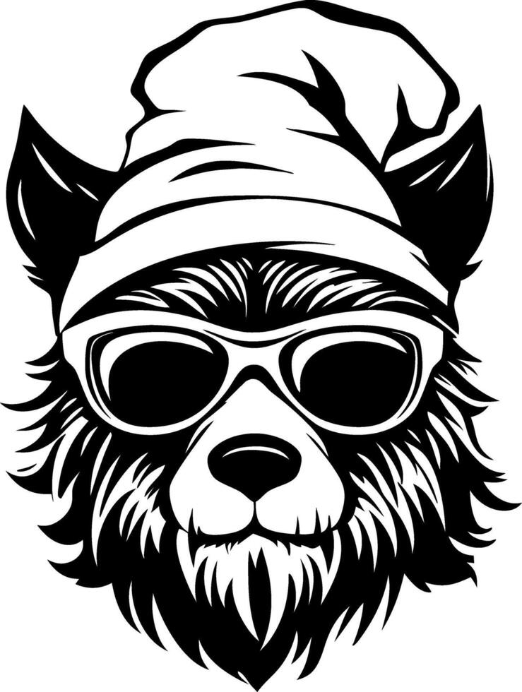 Cool Hipster Bear Head Illustration with Sunglasses and Beanie for Fun Graphic Design Projects vector
