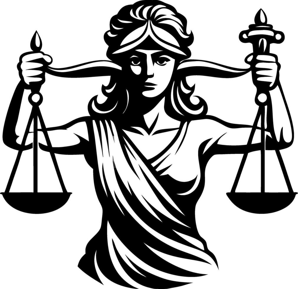 Lady Justice Holding Scales Symbolizing Fairness Equality and Law Justice Theme Illustration vector