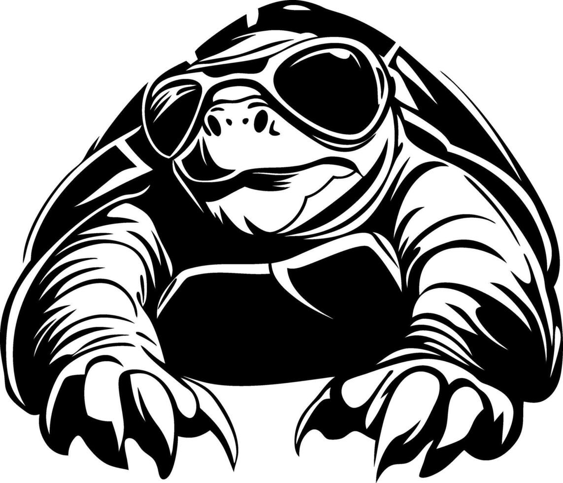 Stylish Retro Turtle Illustration with Sunglasses for Creative Projects and Merchandise vector
