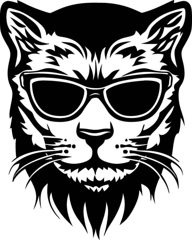Stylized Cool Cat Illustration with Sunglasses for Trendy Designs and Creative Projects vector
