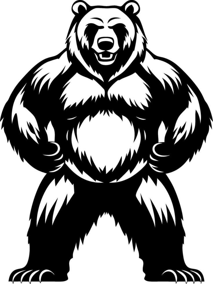 Strong Bear Illustration for Tattoo Designs and Graphic Art Projects vector