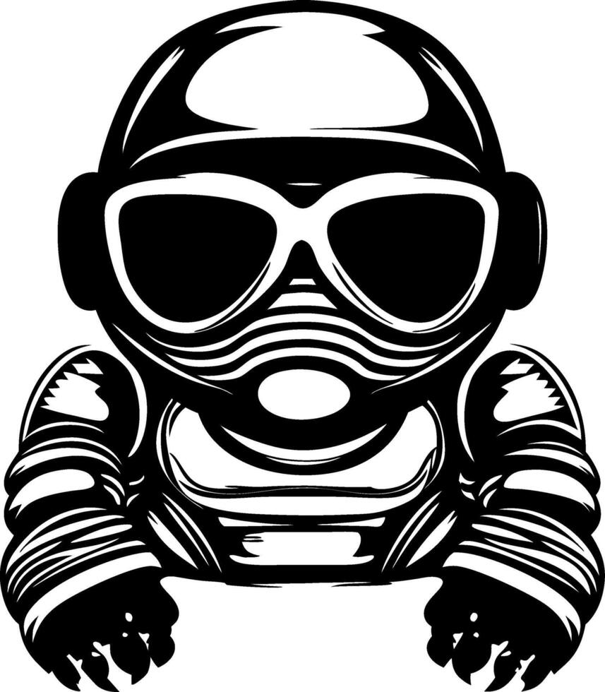 Cute Astronaut Character with Sunglasses and Clawed Hands for Fun Designs and Illustrations vector