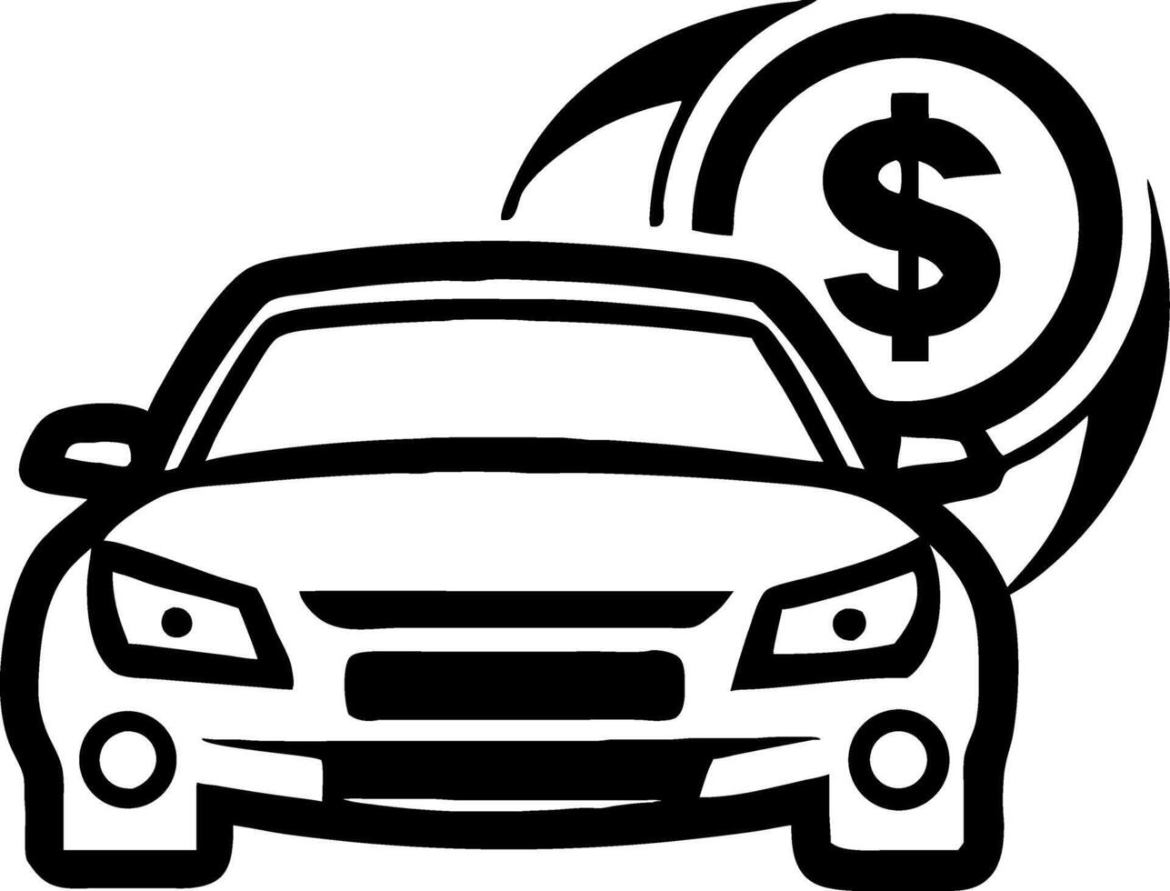 Modern Car Graphic with Currency Symbol Ideal for Financial Services and Automotive Marketing vector
