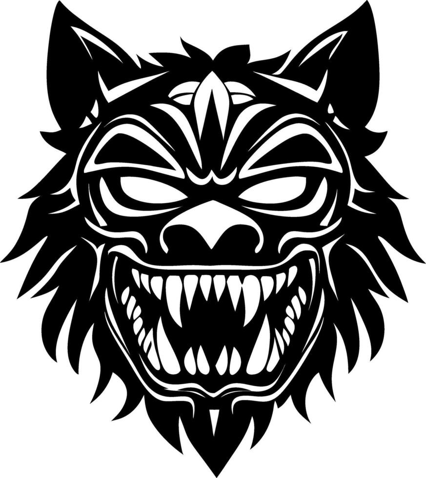 Fierce Wolf Head Mask Design for Tattoos and Custom Artwork vector