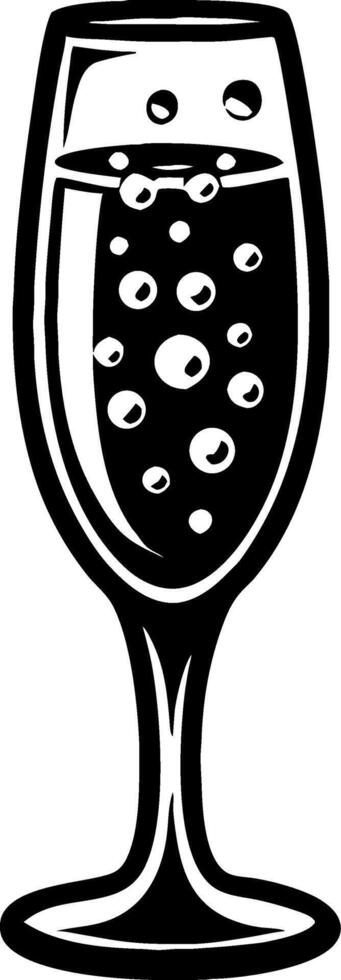 Elegant Champagne Glass with Bubbles Perfect for Celebration Themes and Party Designs vector