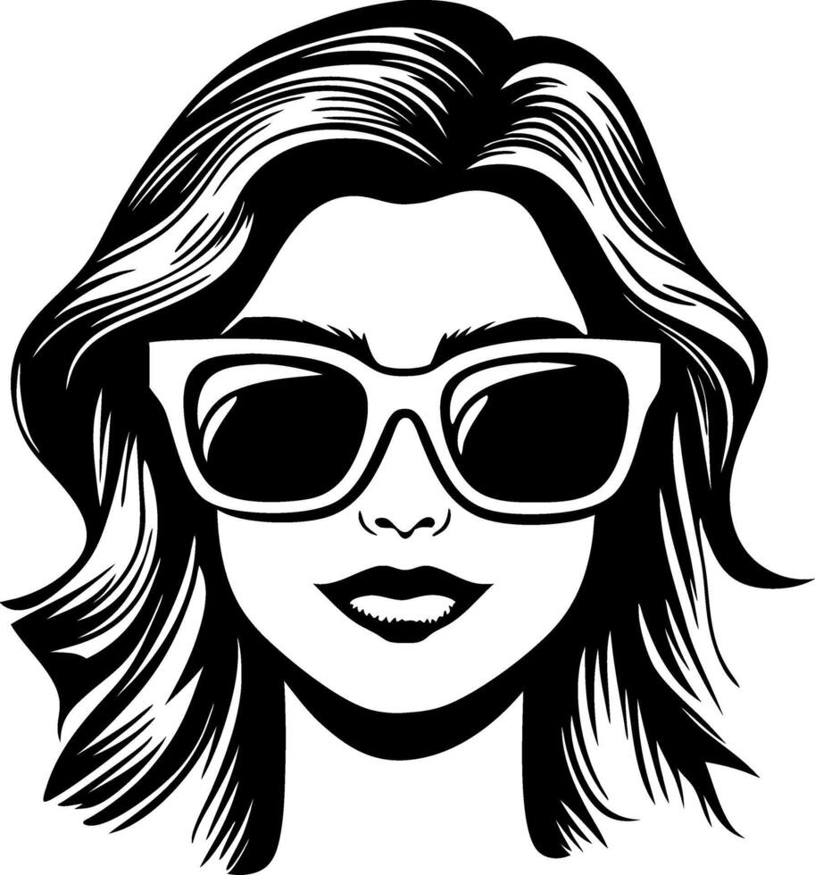 Stylish Woman with Sunglasses Graphic for Fashion Themes and Creative Projects vector