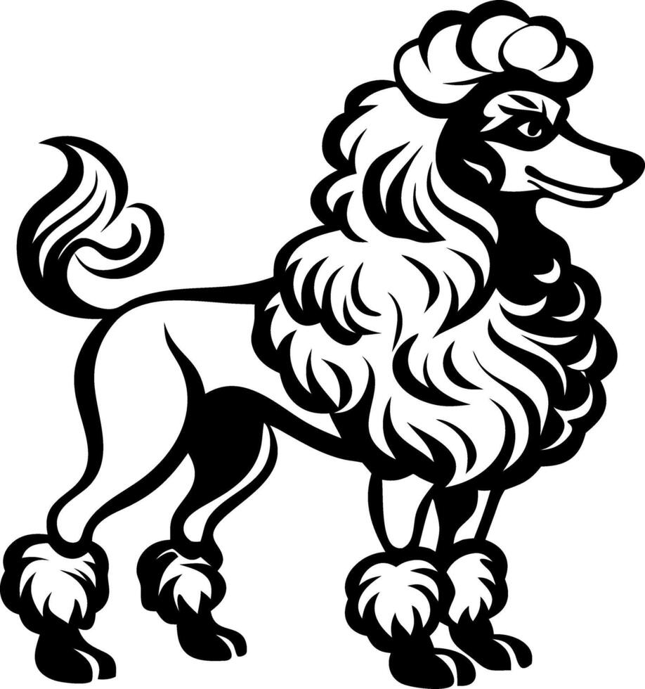 Elegant Poodle Illustration in Black for Fashion Design and Tattoo Inspiration vector