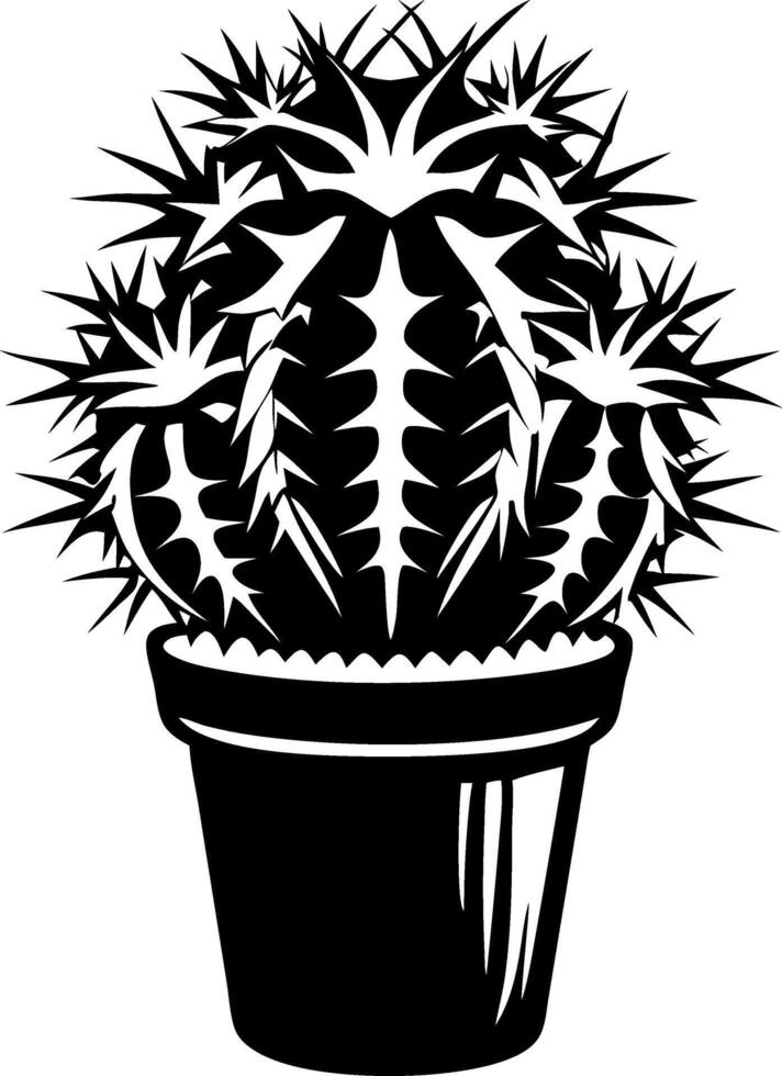Spiky Cactus in Pot Illustration for Home Decor and Gardening Themes vector