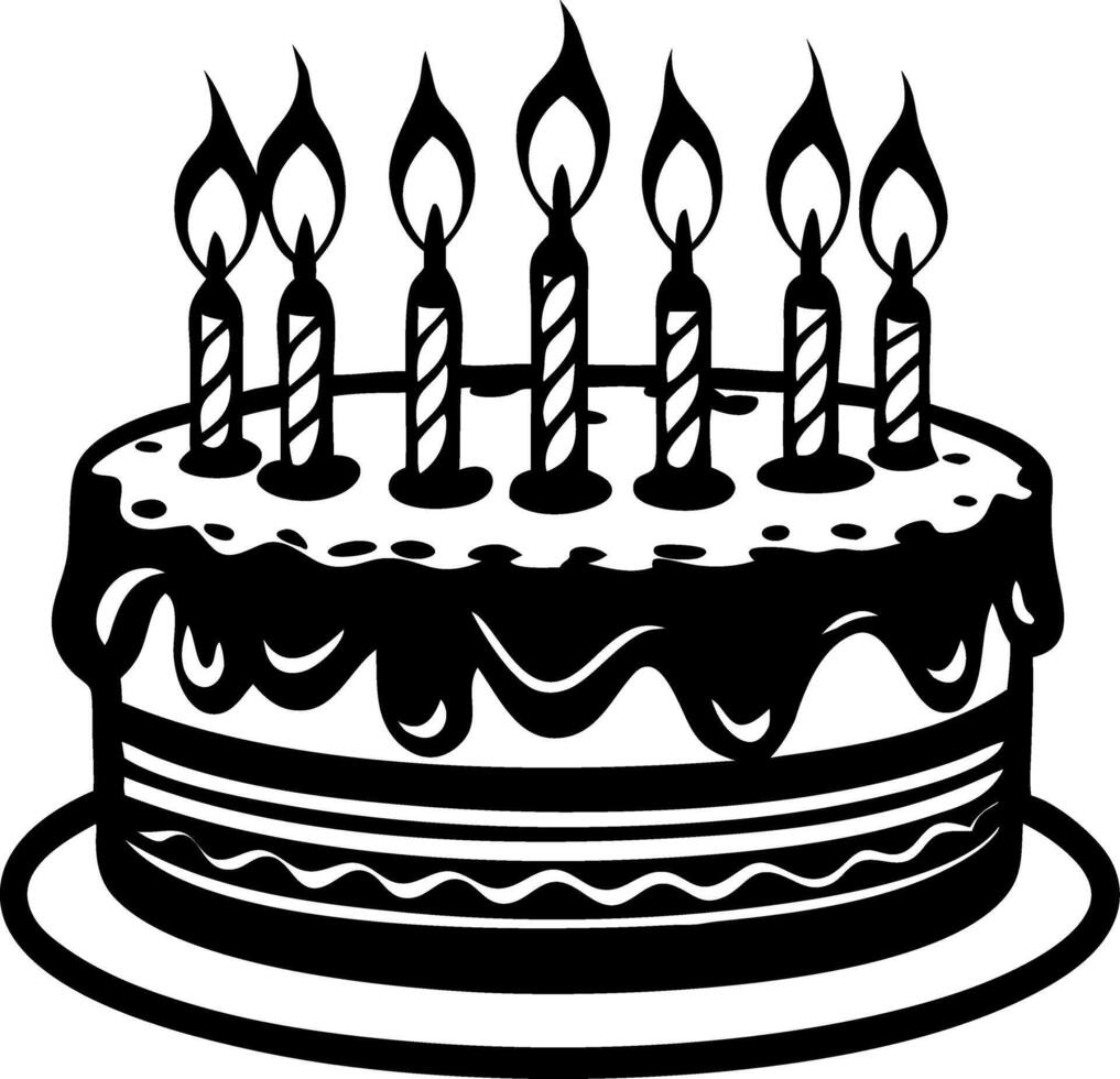 Delicious Birthday Cake with Candles for Celebration and Festive Occasions vector