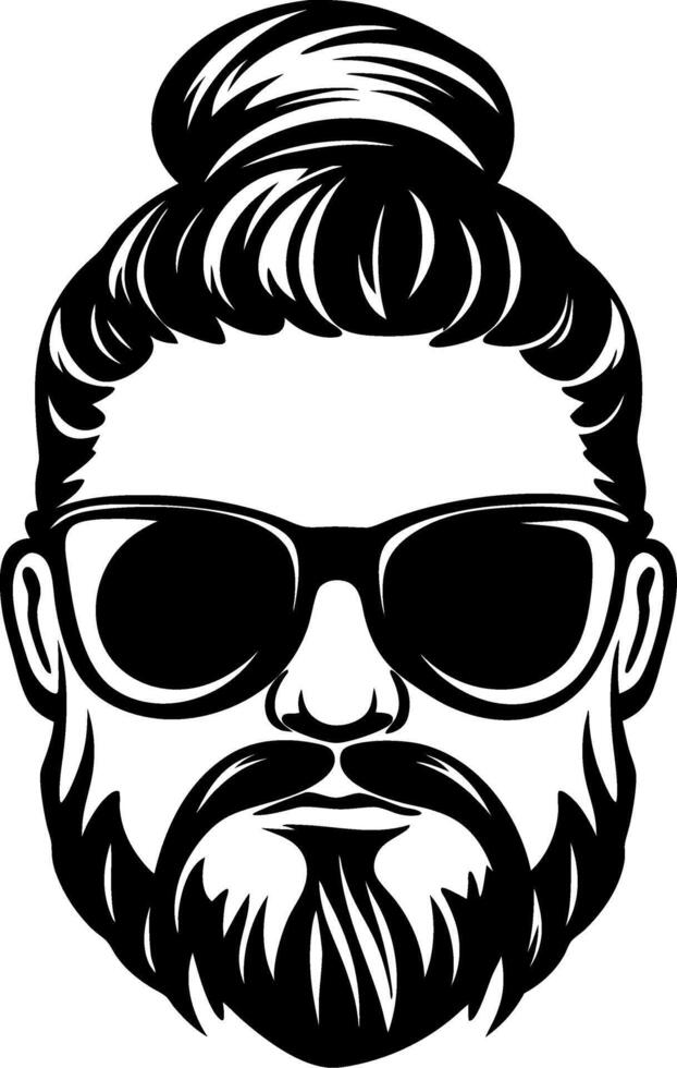 Stylish Bearded Man with Sunglasses in a Modern Design for Graphic Projects vector