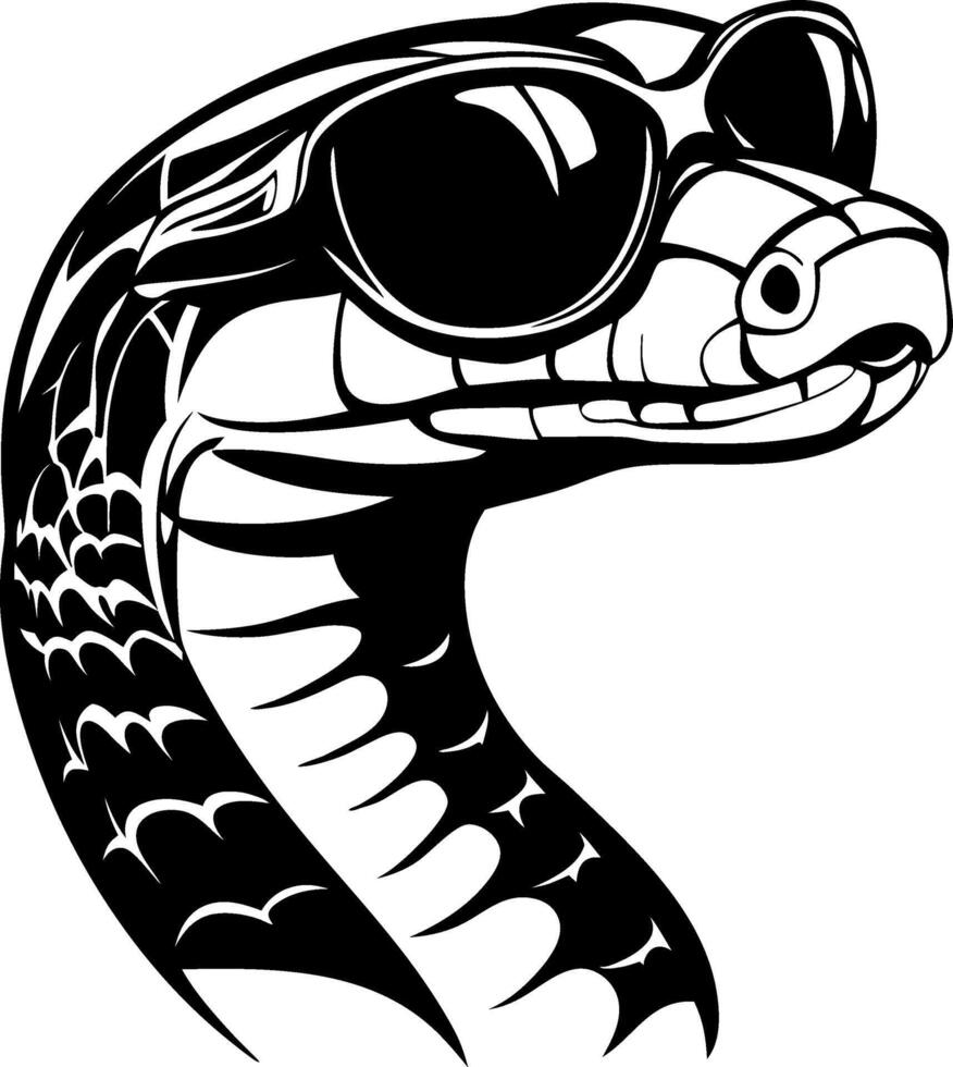 Cool Snake with Sunglasses Art Perfect for Tattoos and Graphic Design vector