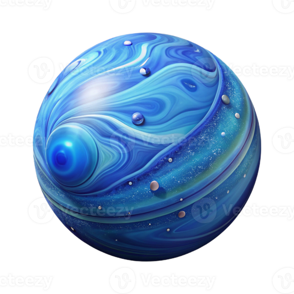 vibrant vintage Neptune Planet Blue Swirl Transparent for Astronomy Designs genuine png