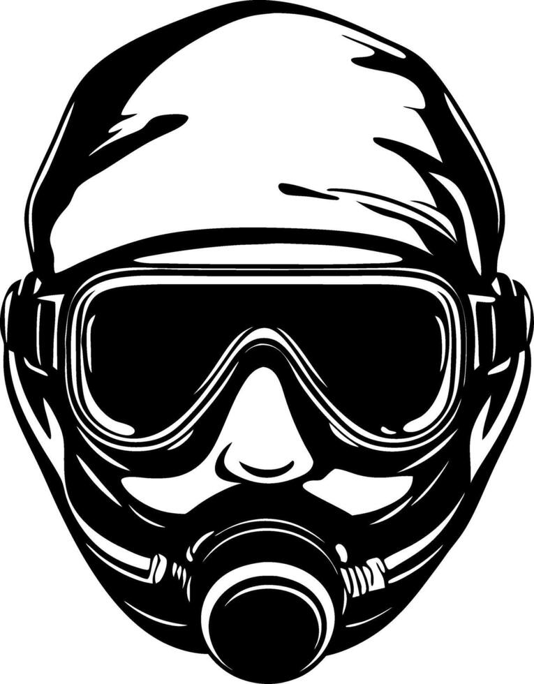 Detailed Illustration of a Gas Masked Individual Ideal for Tattoo Designs and Logos vector