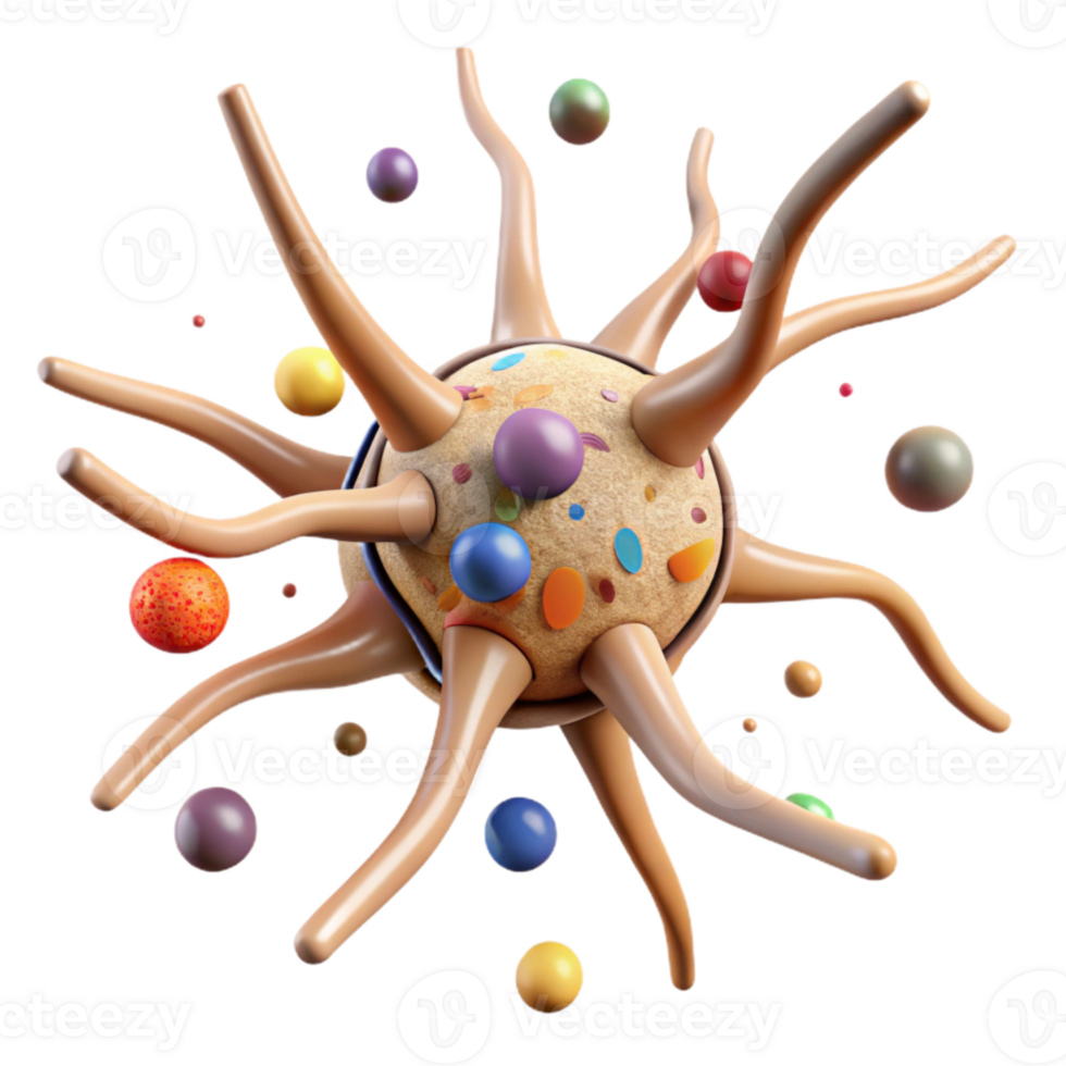 serene vintage Nervous System Neuron Diagram Isolated for Neuroscience Studies genuine png