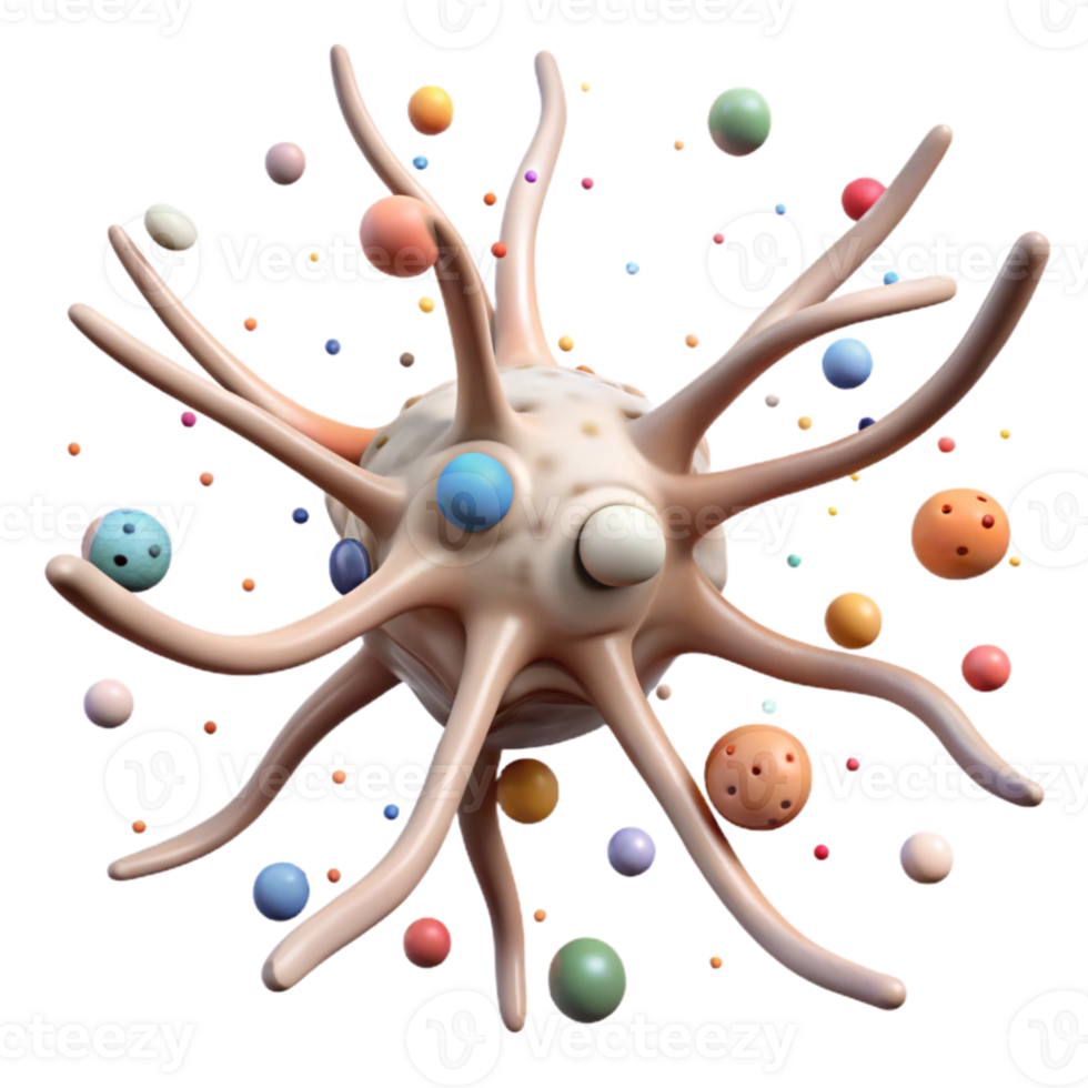 impressive minimalist Nervous System Neuron Diagram Isolated for Neuroscience Studies high resolution png