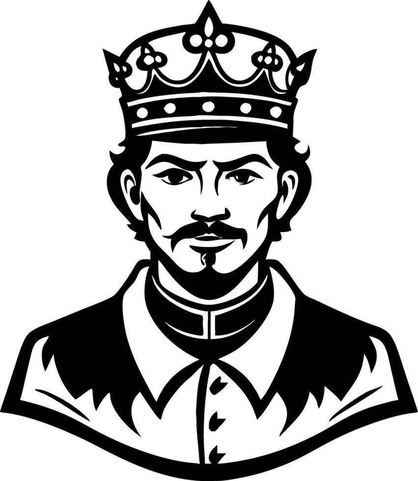 Regal King Portrait in Bold Style Perfect for Tattoo Design and Graphic Art Projects vector