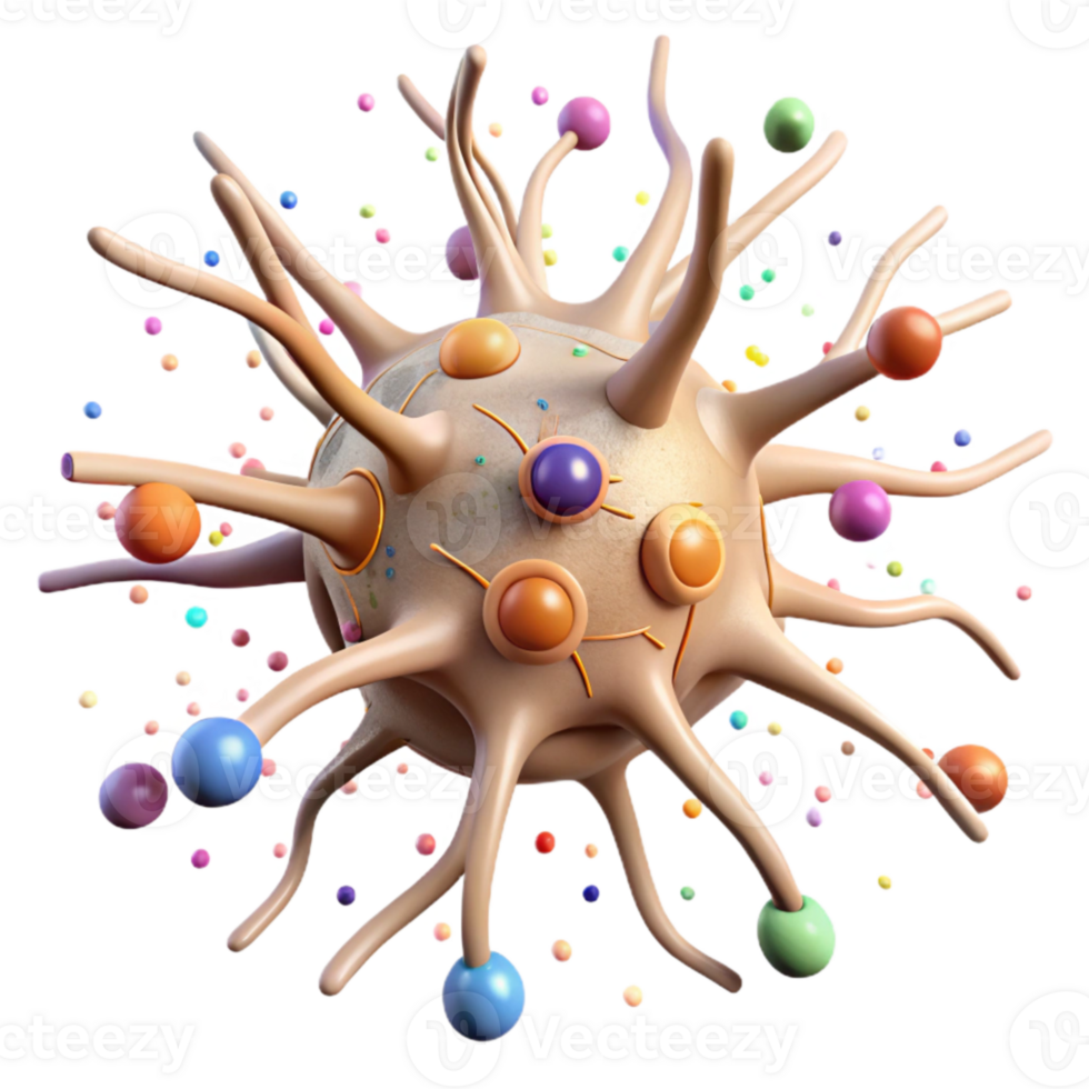 beautiful rustic Nervous System Neuron Diagram Isolated for Neuroscience Studies authentic png