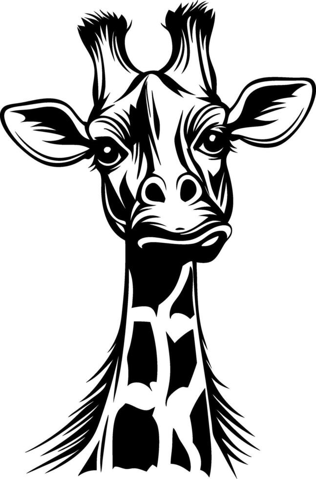 Stylized Giraffe Face Art Ideal for Animal Themed Designs and Illustrations vector