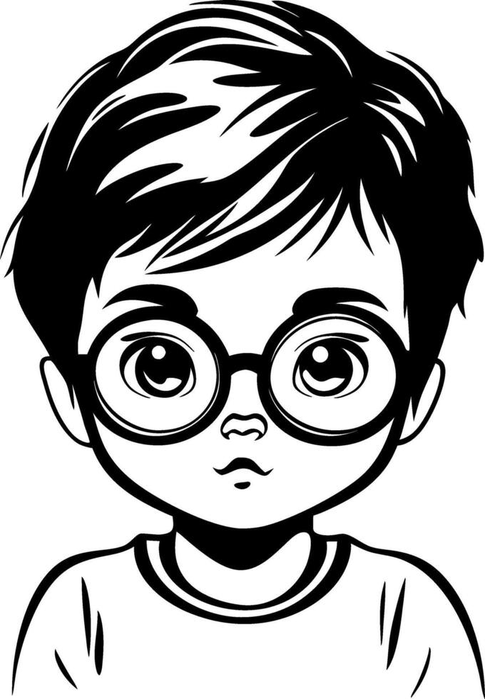 Cute Boy with Glasses Illustration for Childrens Design Projects vector