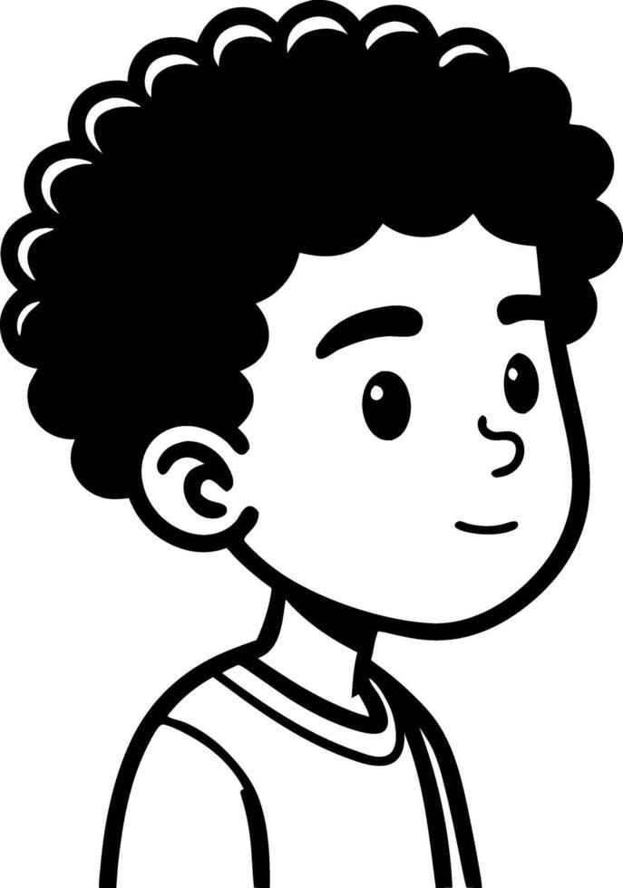 Curly Haired Boy Character Illustration Suitable for Childrens Books and Educational Materials vector
