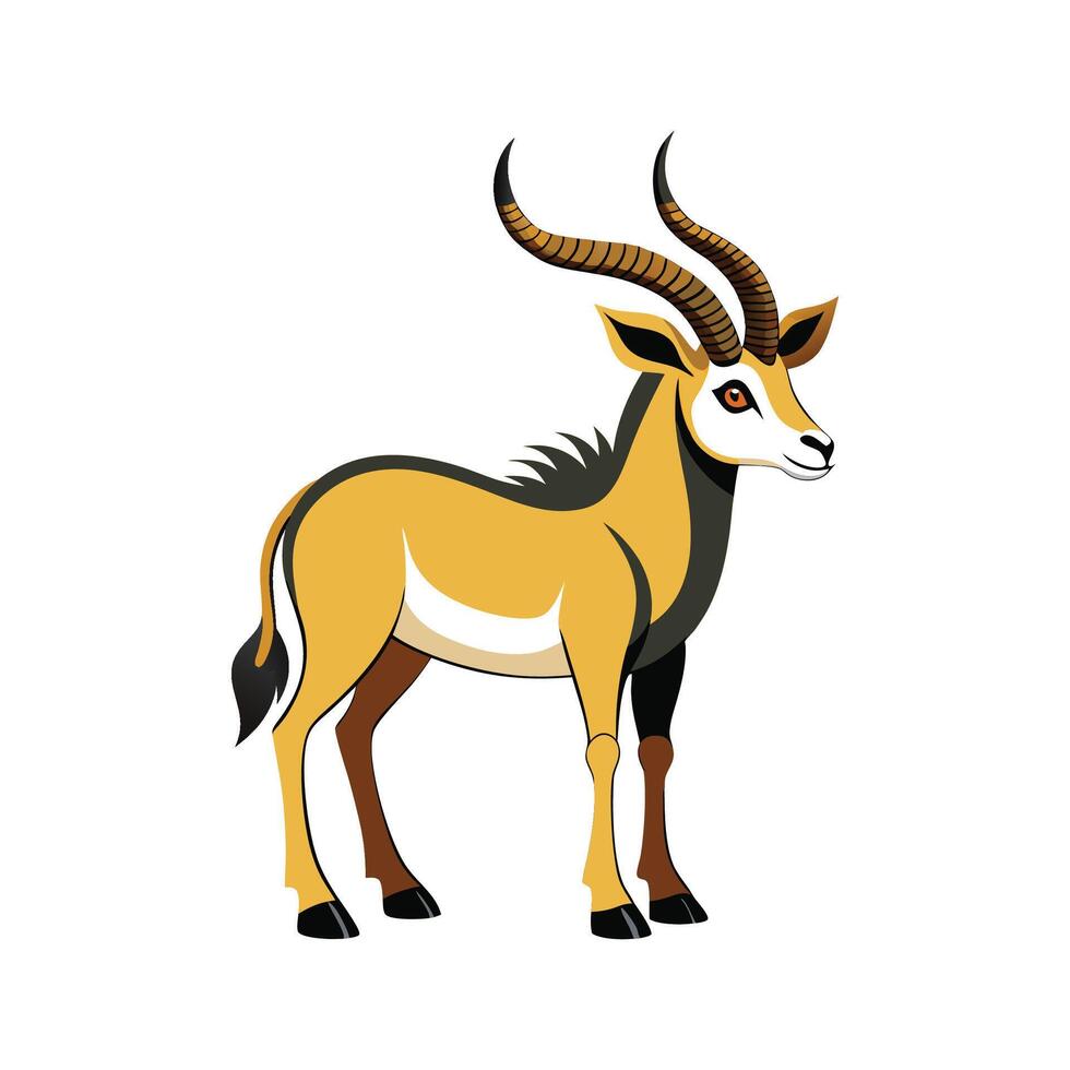 Stylized Addax Antelope Bold Outline Illustration vector