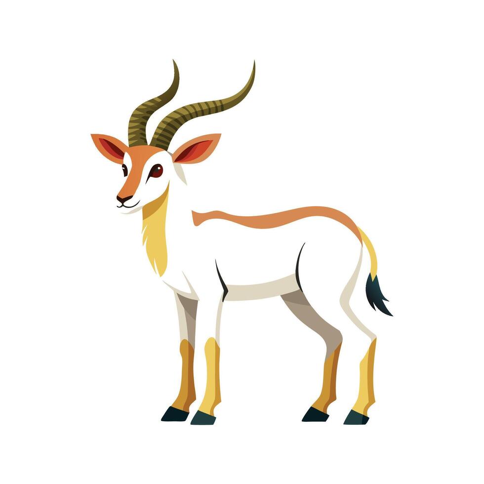 Addax Antelope Bold Outline Artistic Design. vector