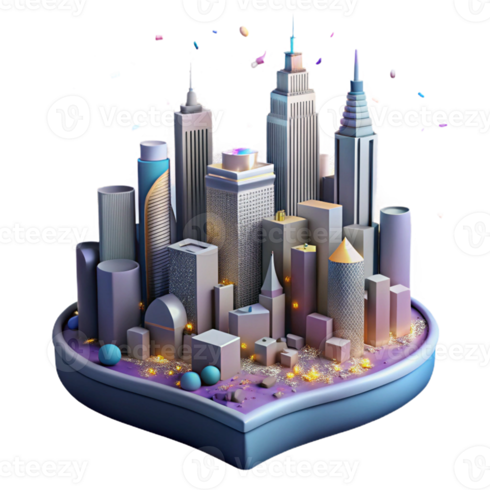 impressive modern New York City Skyline Silhouette Transparent Background png