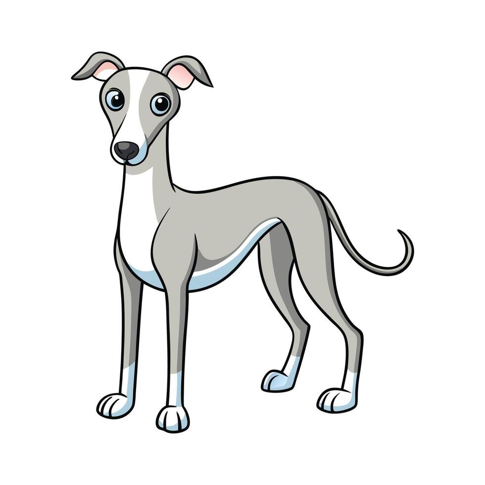 Whippet Dog Bold Outline Artistic Design vector