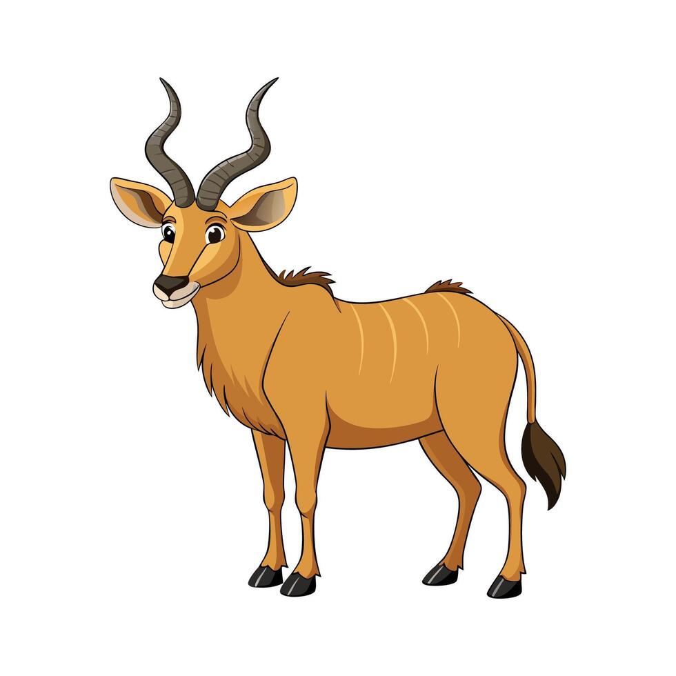 Eland Antelope Bold Outline Design vector