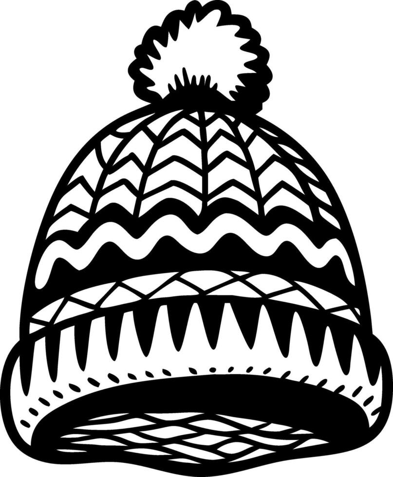 Stylish Knitted Beanie with Pom Pom Ideal for Winter Fashion and Cozy Accessories vector