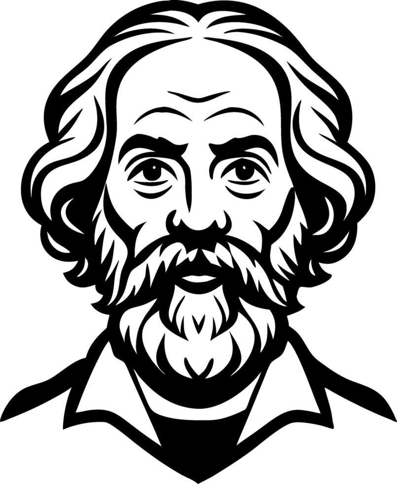 Handsome Bearded Man Portrait Art for Tattoo Design and Coloring Book Illustrations vector