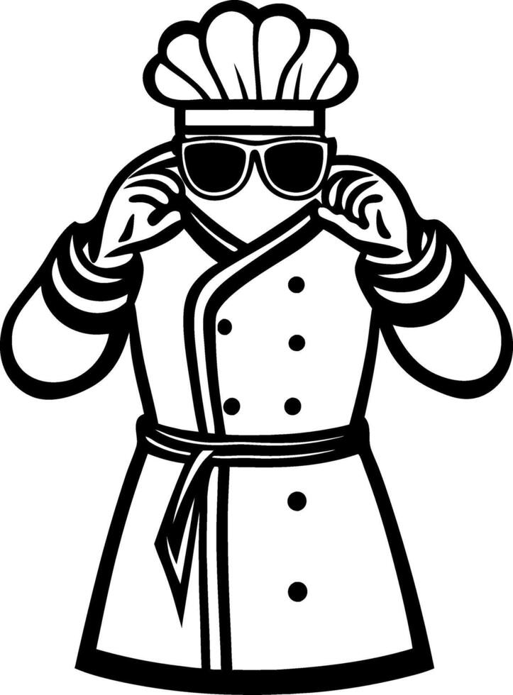 Cool Chef Character in Sunglasses Ready to Cook Stylish Culinary Illustration vector