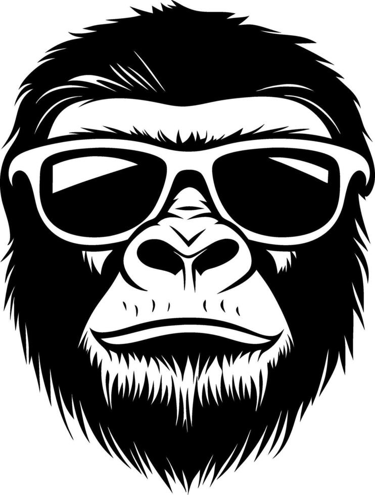 Cool Gorilla Face with Sunglasses for Graphic Design and Tattoo Inspiration vector