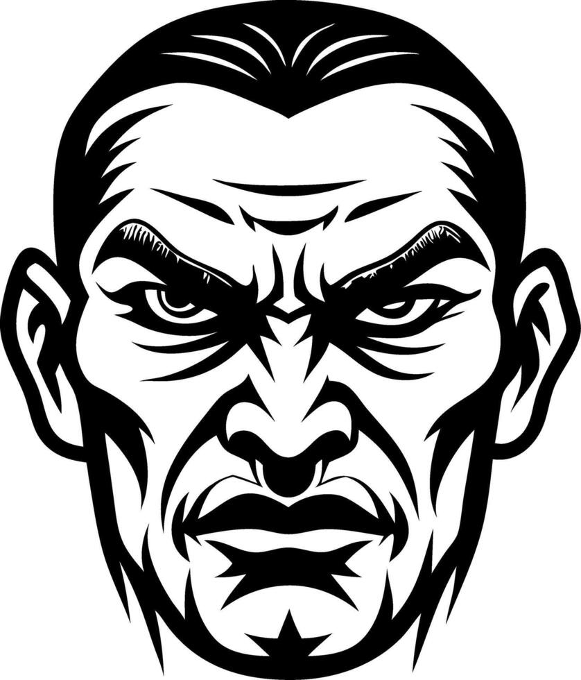 Detailed Vicious Male Face Illustration for Tattoo Design and Graphic Projects vector