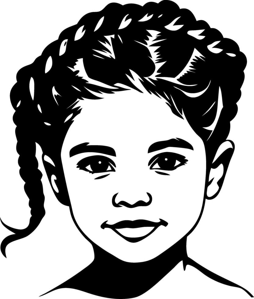 Portrait of a Smiling Young Girl with Braided Hair Ideal for Crafts and Design Projects vector