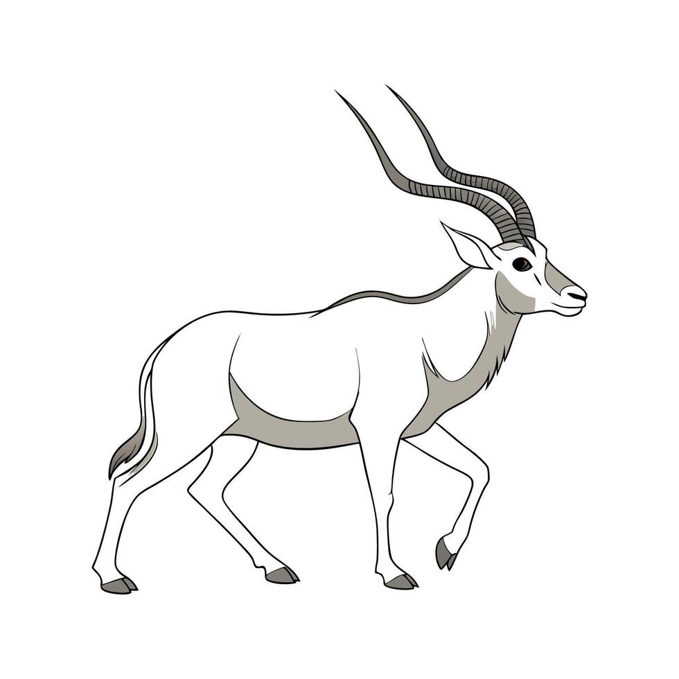 Addax Antelope Illustration on White Background vector