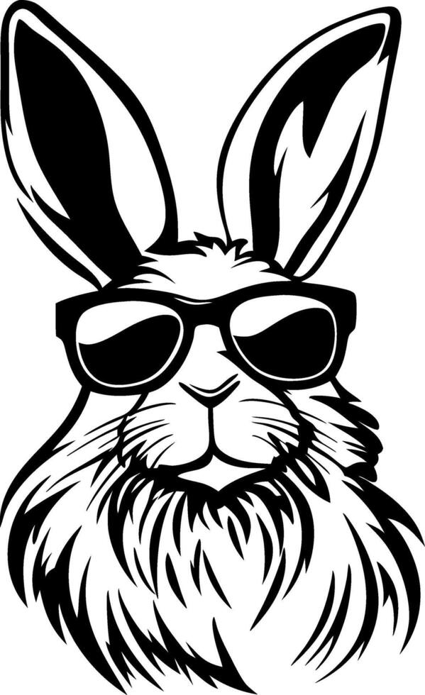 Cool Rabbit Illustration with Sunglasses for Unique Tattoo Design or Trendy Apparel vector