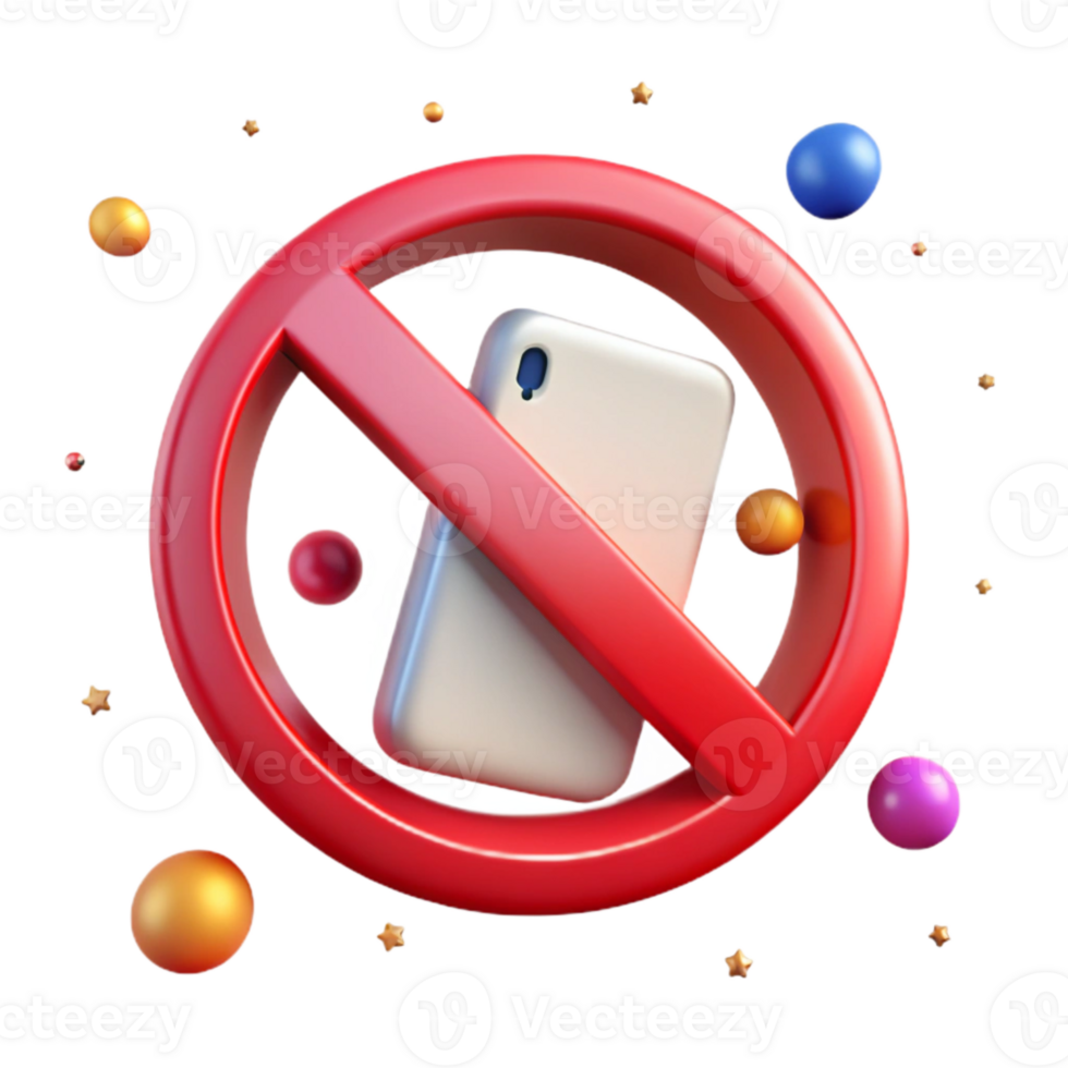 elegant minimalist No Cell Phones Sign Red Circle Phone Icon Isolated for Safety detailed png