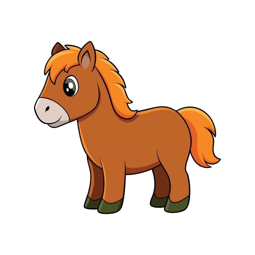 Stylized Shetland Pony on White Background vector