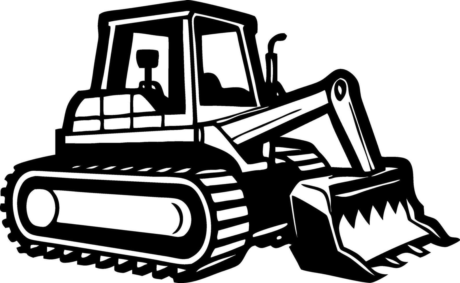 Detailed Bulldozer Illustration Ideal for Construction Projects and Graphic Design vector