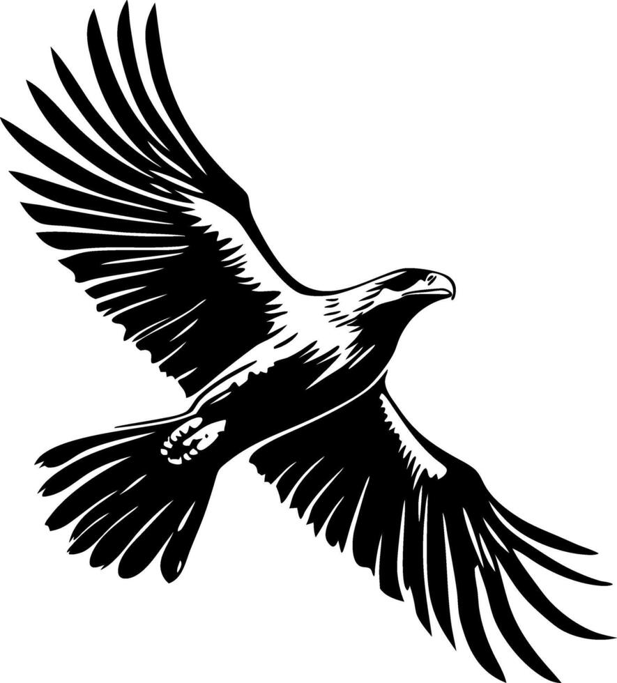 Majestic Eagle in Flight Powerful Bird Wingspan Illustration for Tattoos and Artwork vector