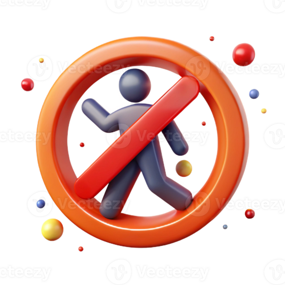 beautiful creative No Pedestrian Sign Red Circle Walking Figure Isolated Safety professional png