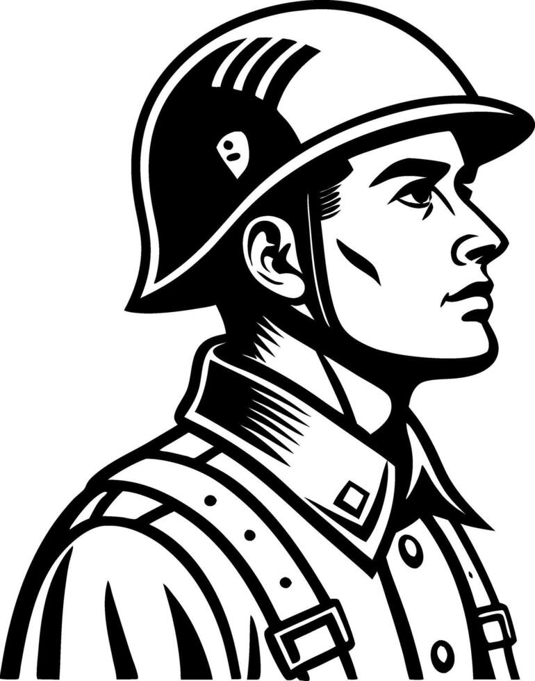 Soldier Portrait Design for Military Themed Projects and Historical Illustrations vector