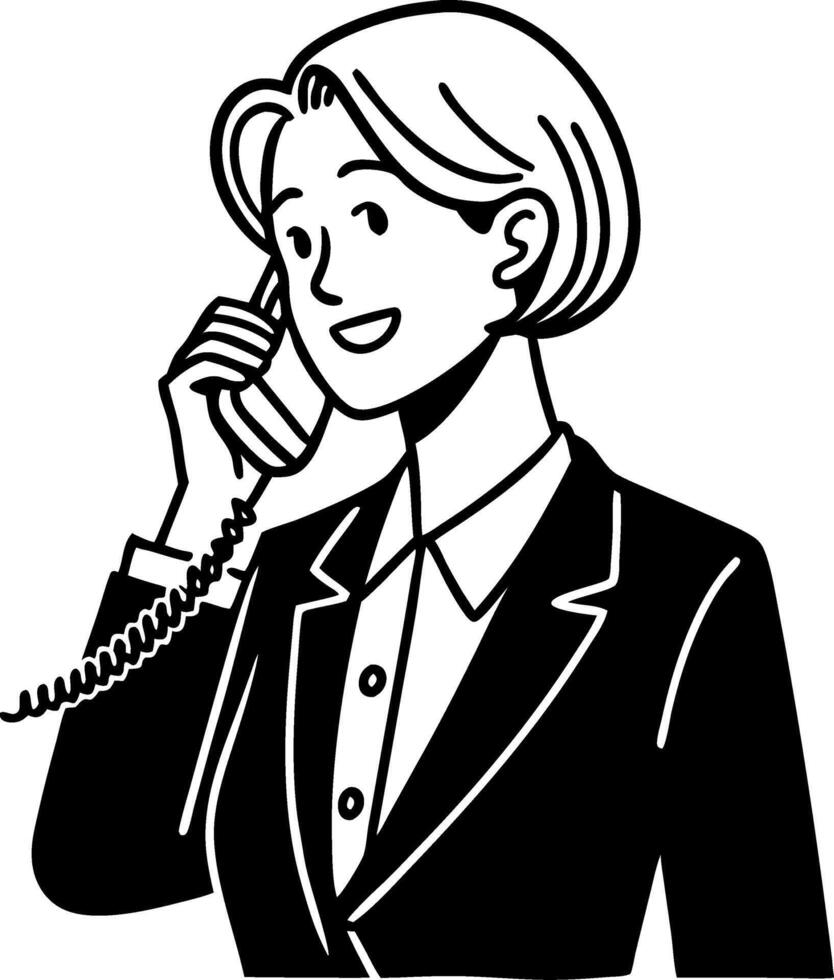 Professional Businesswoman Talking on Telephone Graphic for Communication Themes vector