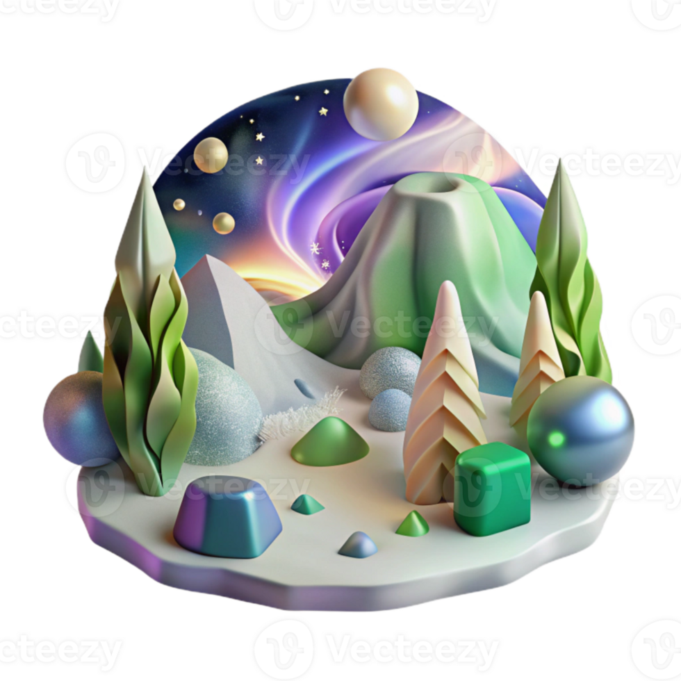 beautiful vintage Northern Lights Aurora Cutout for Space Projects professional png