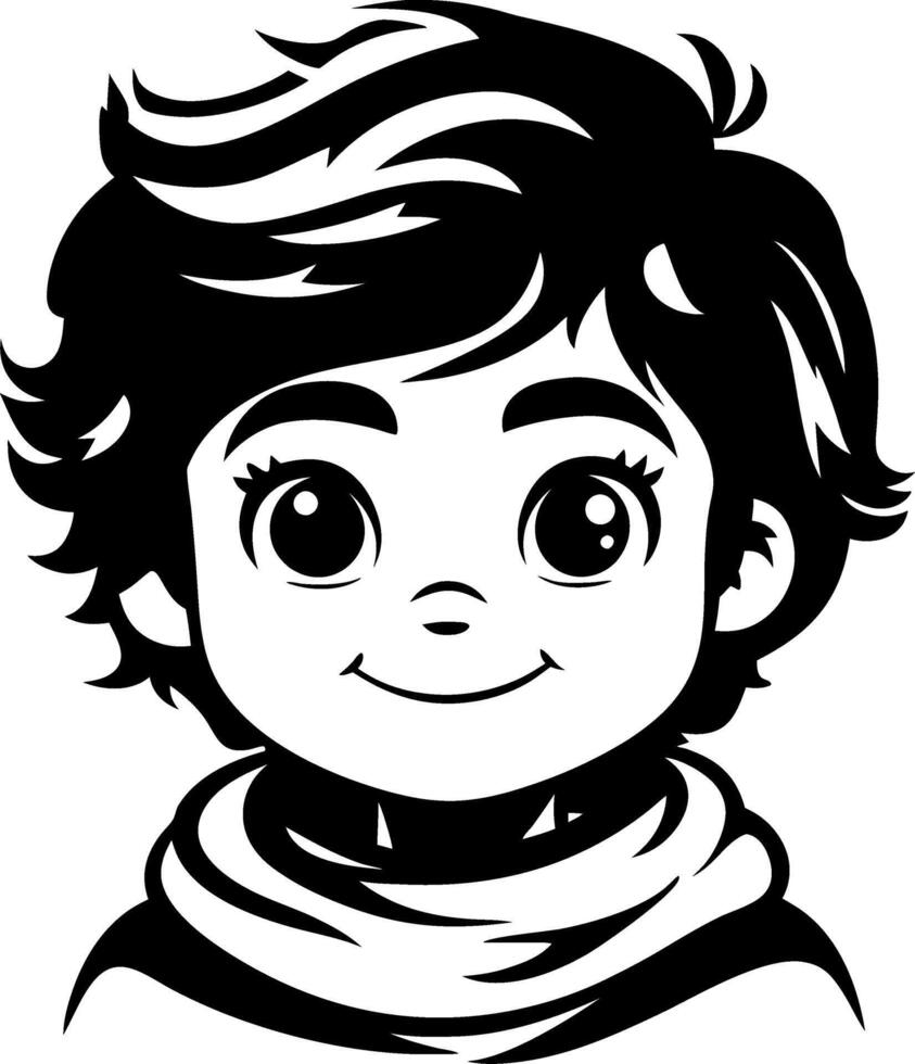 Cute Cartoon Boy Character with Stylish Hair for Childrens Illustrations and Designs vector