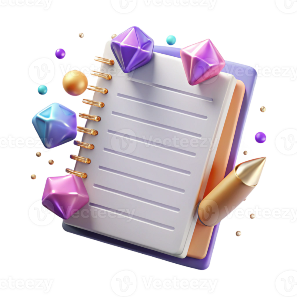 dramatic artistic Notebook Paper Lined Sheets Isolated for Writing Projects original png