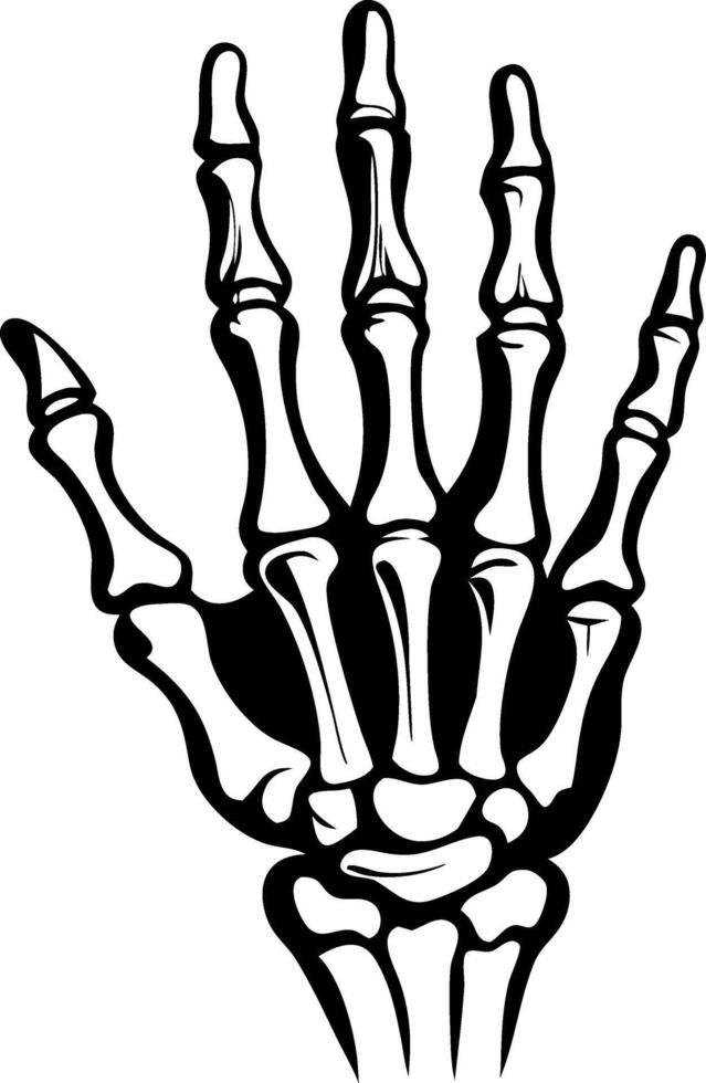 Detailed Skeleton Hand Illustration for Tattoo Design and Educational Purposes vector