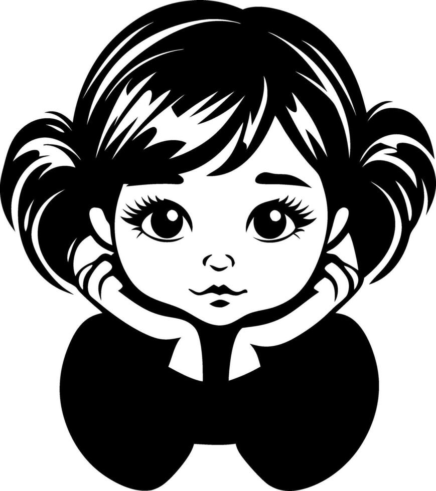 Cute Curious Girl Illustration for Childrens Crafts and Design Projects vector