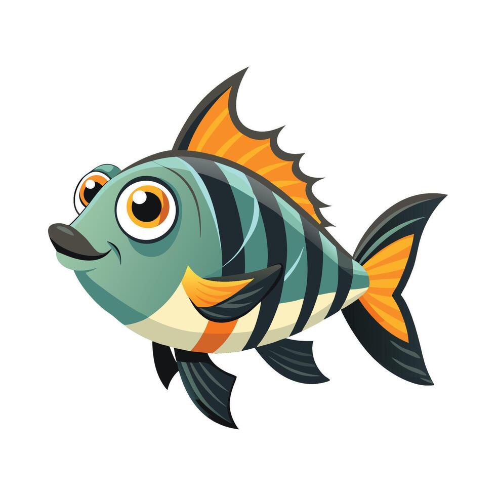Stylish Illustration of General Finn Fish. vector
